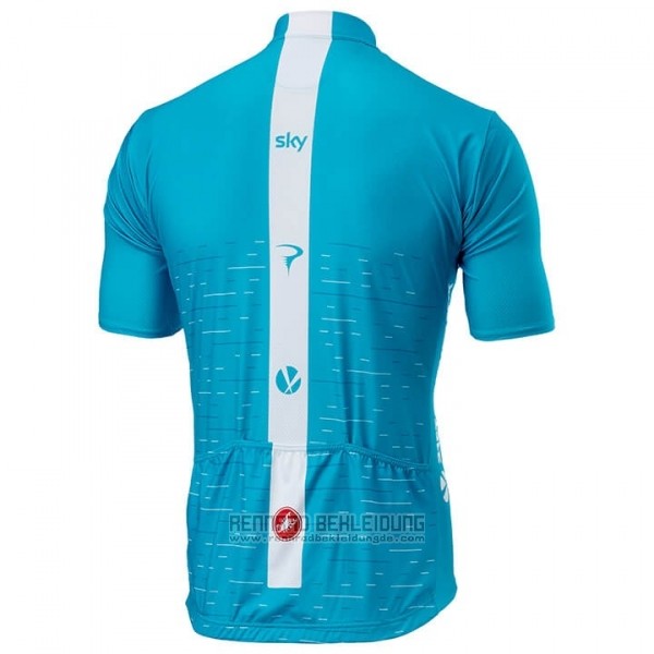 2018 Fahrradbekleidung Sky Blau Wei Trikot Kurzarm und Tragerhose - zum Schließen ins Bild klicken